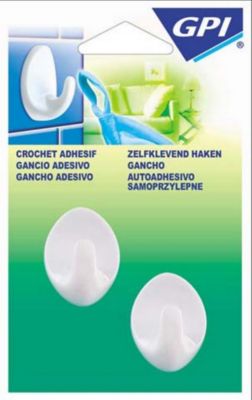 3M Crochets adh&eacute;sifs - ovale - blanc - moyen mod&egrave;le (x2) 