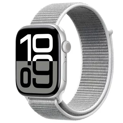 CRONG  Bracelet Sport pour Apple Watch 44 / 45 / 46 / 49mm en Nylon Tiss&eacute; Velcro Gris