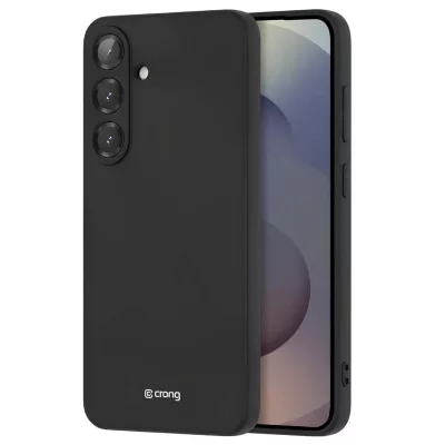 CRONG  Coque en Silicone Liquide pour Samsung Galaxy S25+ Anti-Choc Flexible Noir
