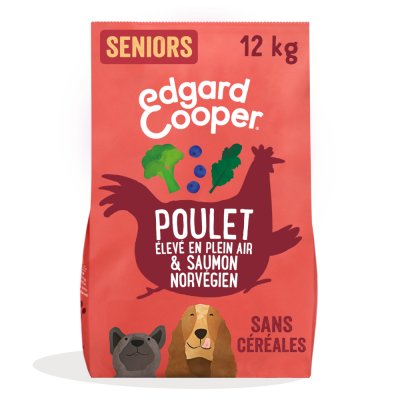 EDGARD & COOPER Croquette Naturelle Chien Senior 12kg Poulet-Saumon