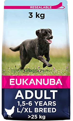 EUKANUBA Croquette pour Chien Adult Grande Race - Poulet 3kg - 
