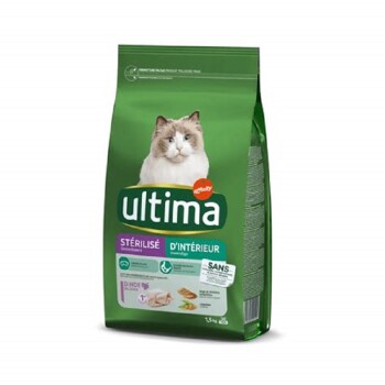 ULTIMA Croquettes &agrave; la dinde & orge pour chat st&eacute;rilis&eacute; d'int&eacute;rieur