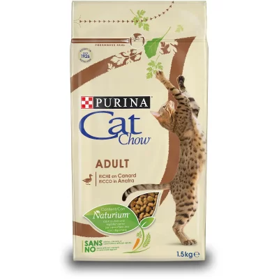 CAT CHOW Croquettes chat adulte NaturiumTM - riche en Canard - 10kg