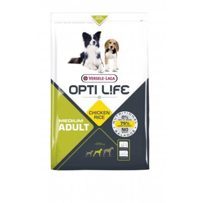 OPTI LIFE Croquettes chien  poulet adult medium sac de 2.5 kg.