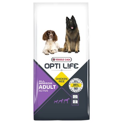 OPTI LIFE Croquettes  pour adulte actif toutes races Sac 12,5 kg