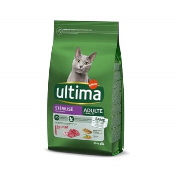ULTIMA Croquettes Pour Chat Adulte St&eacute;rilis&eacute; Au Boeuf  - Le Sac D'1,5kg
