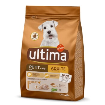 ULTIMA Croquettes Pour Chien Adulte Mini Au Poulet  - Le Sac De 1,35kg