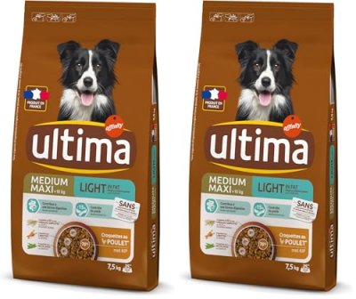 ULTIMA Croquettes Pour Chien Medium Maxi Light  - Le Sac De 7,5kg
