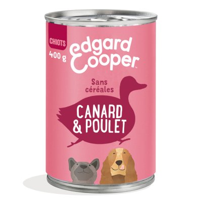 EDGARD & COOPER Croquettes Pour Chiot Au Canard Et Poulet Edgard Cooper - La Boite De 400g