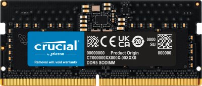 CRUCIAL  RAM 8Go DDR5 5600MHz (ou 5200MHz ou 4800MHz) M&eacute;moire pour Ordinateur Portable CT8G56C46S5