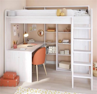 PARISOT Cstore LENA Lit combin&eacute; mezzanine enfant - D&eacute;cor Pin Petterson