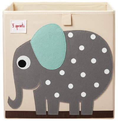 3 SPROUTS Cube de rangement El&eacute;phant (33,5 x 33,5 x 33,5 cm)