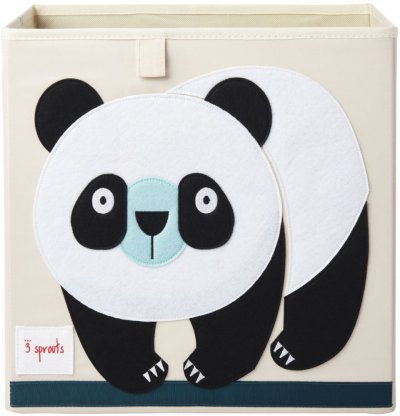 3 SPROUTS Cube de rangement jouets Panda 