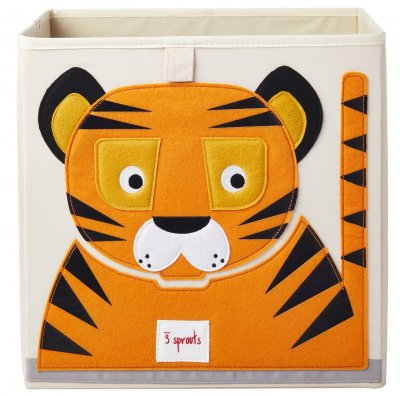 3 SPROUTS Cube de rangement jouets Tigre 