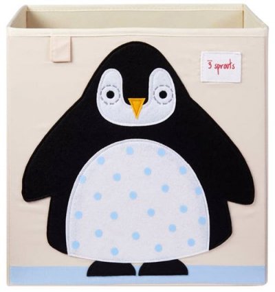 3 SPROUTS Cube de rangement Pingouin (33,5 x 33,5 cm)