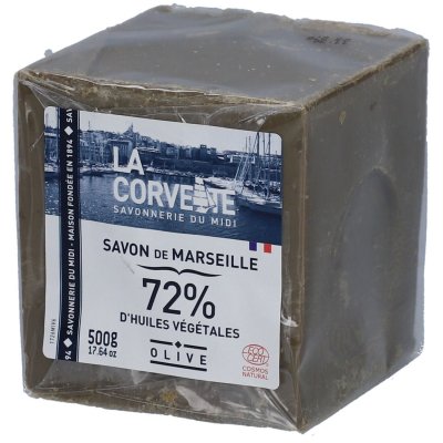 LA CORVETTE Cube de Savon de Marseille  Savonnerie du midi olive 500g