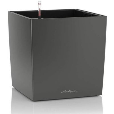 LECHUZA Cube Premium 40 - Kit Complet, Anthracite M&eacute;tallis&eacute; 40 Cm