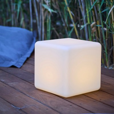 LUMISKY Cube solaire lumineux multicolore CASY Blanc Plastique H30cm