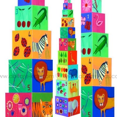 DJECO Cubes premier &acirc;ge +12m rigolos 