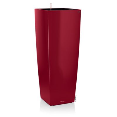 LECHUZA Cubico Alto Premium 40 - Kit Complet, Rouge Scarlet Brillant 105 Cm