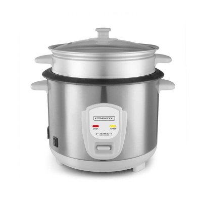 KITCHENCOOK Cuiseur &agrave; Riz 1.8l Avec Cuve M&eacute;tal Et Panier Vapeur Japan X Gris
