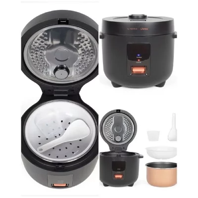 LIVOO Cuiseur &agrave; Riz 1.8L Rev&ecirc;tement antiadh&eacute;sif 700W Arr&ecirc;t automatique NOIR