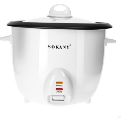SOKANY Cuiseur &agrave; Riz 2.2L avec Panier Vapeur Compact et Maintien Chaud Blanc