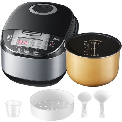 MIDEA Cuiseur &agrave; riz avec cuiseur vapeur et fonction de r&eacute;chauffement 5 L