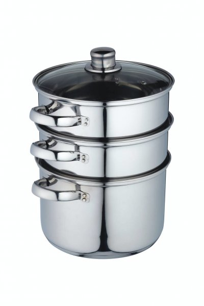 KITCHEN CRAFT Cuiseur vapeur 3 niveaux 22cm en acier inoxydable argent&eacute;