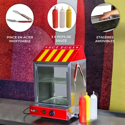 MONSTERSHOP Cuiseur vapeur commercial pour hot dog 210324