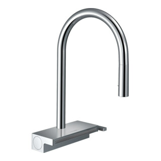 HANSGROHE Cuisine aquno select m81 sbox 3 jets avec douchette extractible + passoire, chrom&eacute;