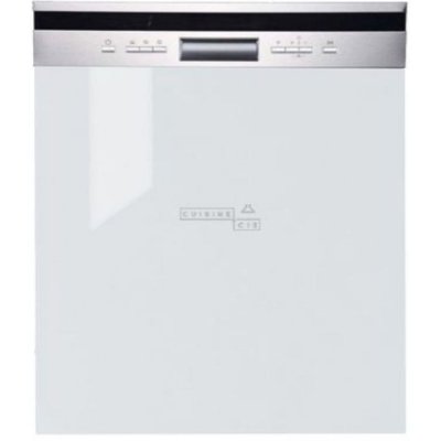 CUISINEANDCIE  - Fa&ccedil;ade pour lave-vaisselle semi-int&eacute;grable Eco Blanc Brillant l 60 cm