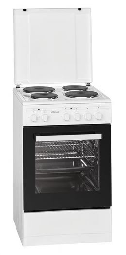 BOMANN Cuisini&egrave;re &eacute;l&eacute;ctrique 4 plaques et four de 48L  EH 561 blanc