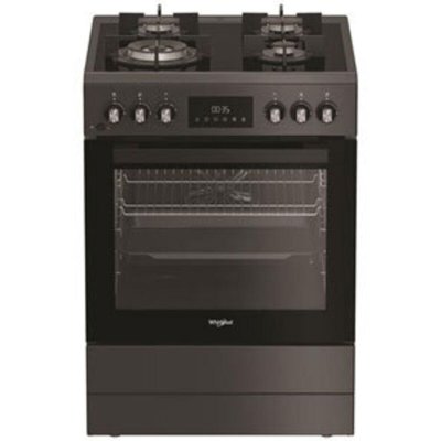 WHIRLPOOL Cuisini&egrave;re gaz 72l 4 feux anthracite W6G8LCSWA