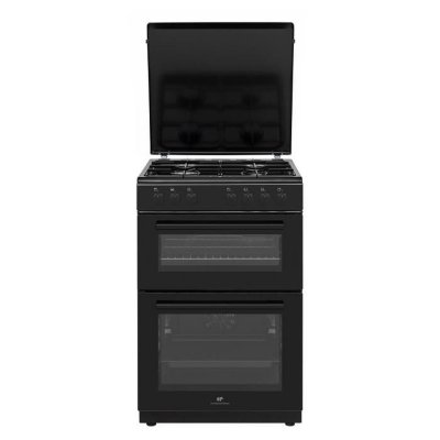 Cuisiniere gaz cedf6060b1 - 4 feux - noir - l60 xp60 x h90 cm