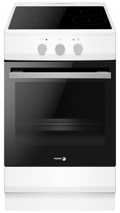 FAGOR Cuisini&egrave;re induction 4 foyers four multifonctions catalyse 65l largeur 50cm blanc faci203b 
