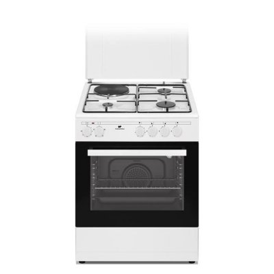 CONTINENTAL EDISON Cuisiniere mixte cecm60fcw - 3 feux gaz + 1 &eacute;lectrique - l59,8 x p61 xh83 cm - blanc