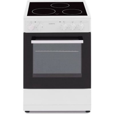 Cuisiniere vitroc&eacute;ramique 50 x50, four convection naturelle, four 48L blanc