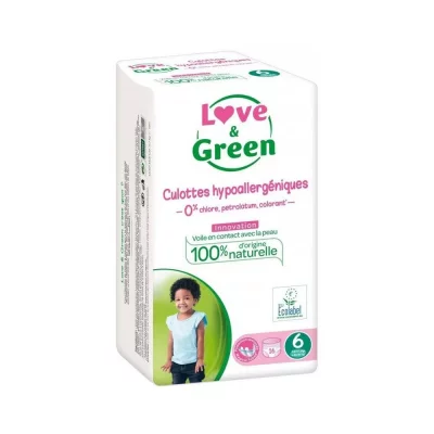 LOVE & GREEN Culottes d'apprentissage jetables &eacute;colo