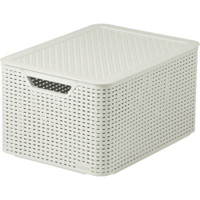 CURVER  Bo&icirc;te de rangement avec couvercle Style L 30 L Blanc cr&egrave;me