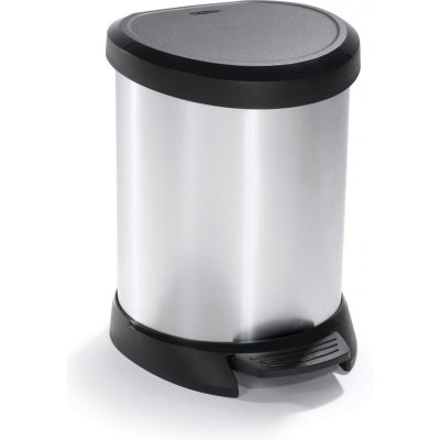 CURVER  - Poubelle &agrave; p&eacute;dale Deco Ovale 5 l Argent&eacute; n/a
