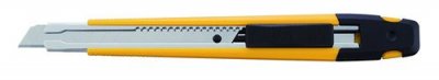 OLFA Cutter  A-1, Acier Inoxydable, noir et jaune, 13,5 x 1,8 x 0,6 cm