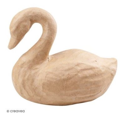 DECOPATCH Cygne en papier m&acirc;ch&eacute; - 15 x 7,5 x 14 cm - D&eacute;copatch - couleur variant