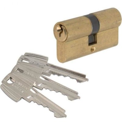 TESA ASSA ABLOY Cylindre 2 entr&eacute;es s'entrouvrant laitonn&eacute; - 30 x 70 mm - TE5 - Tesa