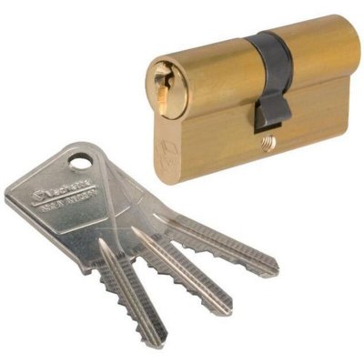 VACHETTE Cylindre 2 entr&eacute;es V5 vari&eacute; Laiton 40x40 mm 