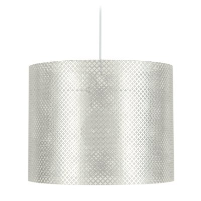 TOSEL CYLINDRE LACY - Suspension cylindrique m&eacute;tal blanc