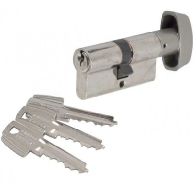 TESA ASSA ABLOY Cylindre TESA TE5 - &agrave; bouton - 40x40b - nickel&eacute; - 503B4040N