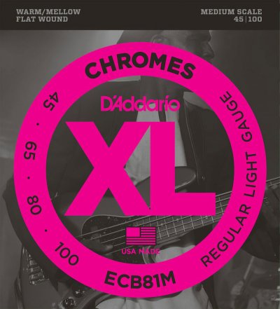 D ADDARIO AND CO D'Addario Chromes ECB81M Cordes moyennes pour basse L&eacute;ger 45-100