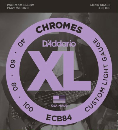DADDARIO D'Addario Chromes ECB84 Cordes longues pour basse Custom Light 40-100