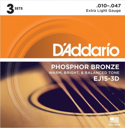D ADDARIO AND CO D'ADDARIO Cordes acoustiques CDD EJ15-3D